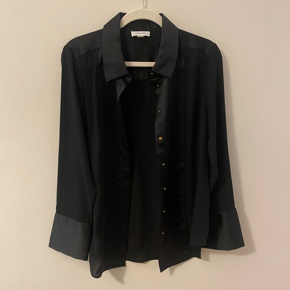 Calvin Klein Mesh Button Up - Picture 1 of 7